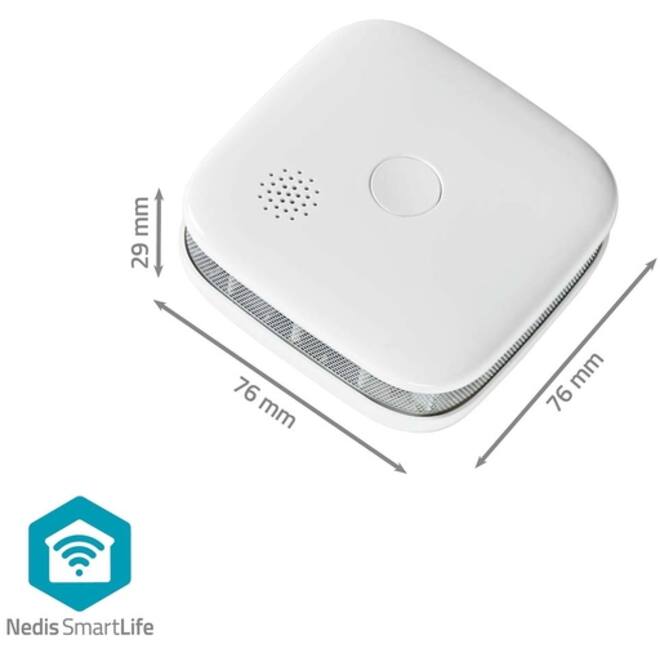 Rookmelder Nedis Smartlife Wifi 10 jaar sensor wit