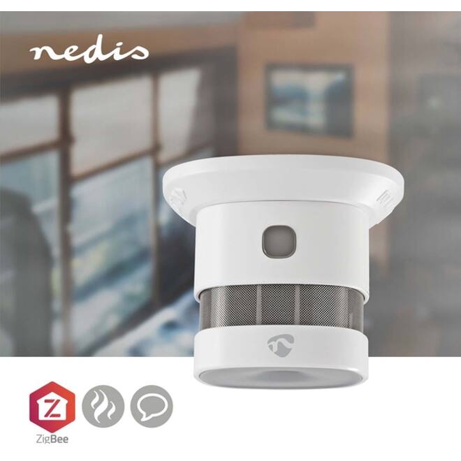 Rookmelder Nedis Smartlife Zigbee 3.0 Wifi 10 jaar sensor wit