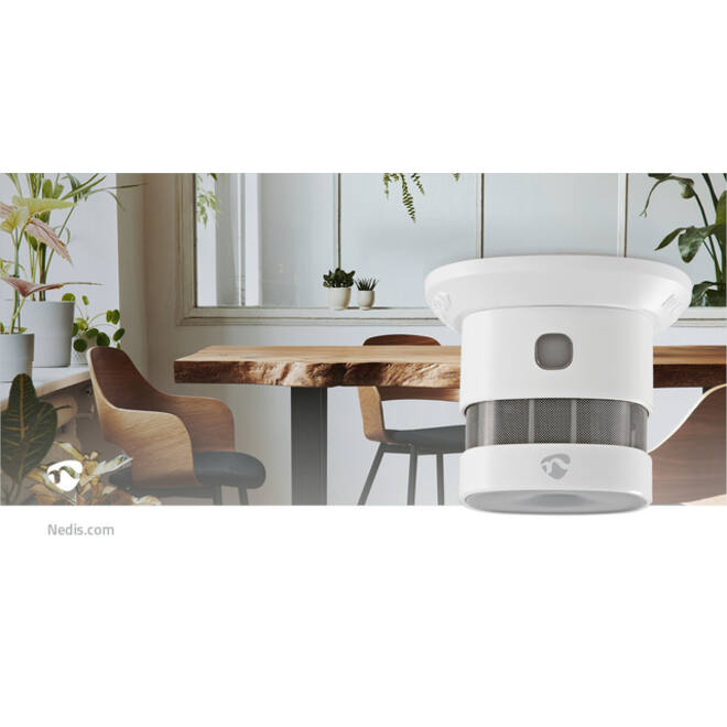 Rookmelder Nedis Smartlife Zigbee 3.0 Wifi 10 jaar sensor wit