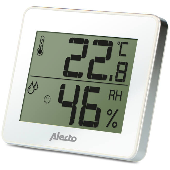 Thermometer hygrometer Alecto WS-55 wit - zilver