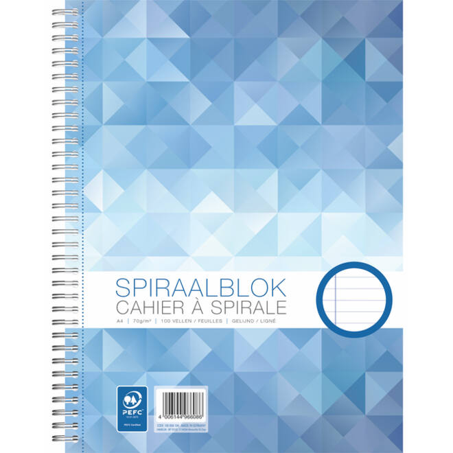 Spiraalblok WORK A4 lijn spiraal 100vel 70gr