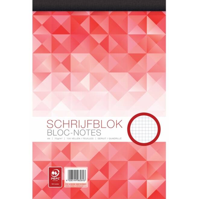 Schrijfblok WORK A4 ruit 5x5 mm 100vel 70gr