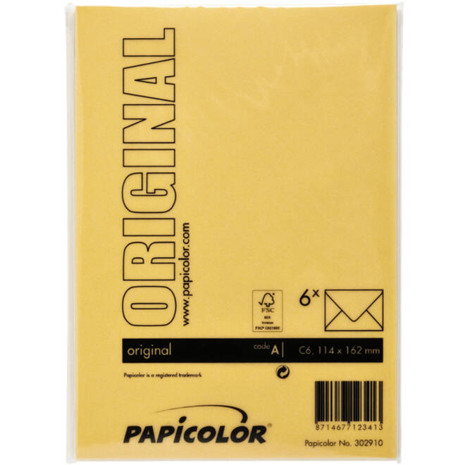 Envelop Papicolor C6 114x162mm dottergeel