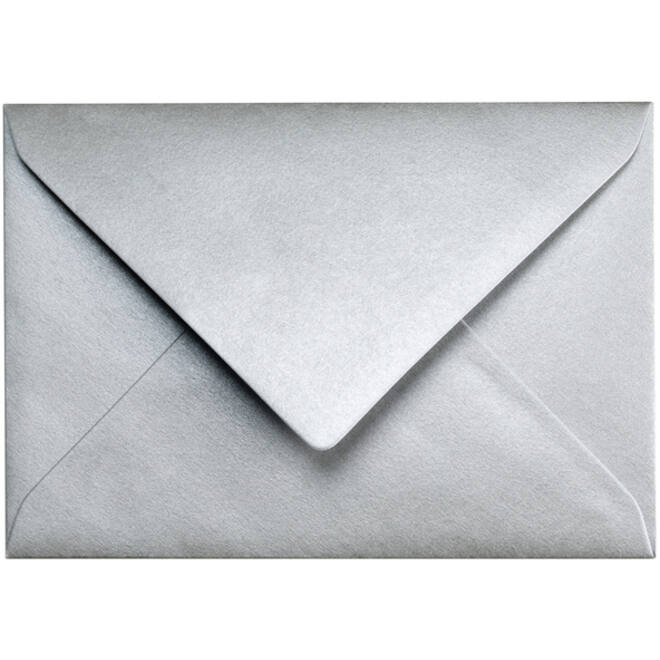 Envelop Papicolor C6 114x162mm metallic zilver