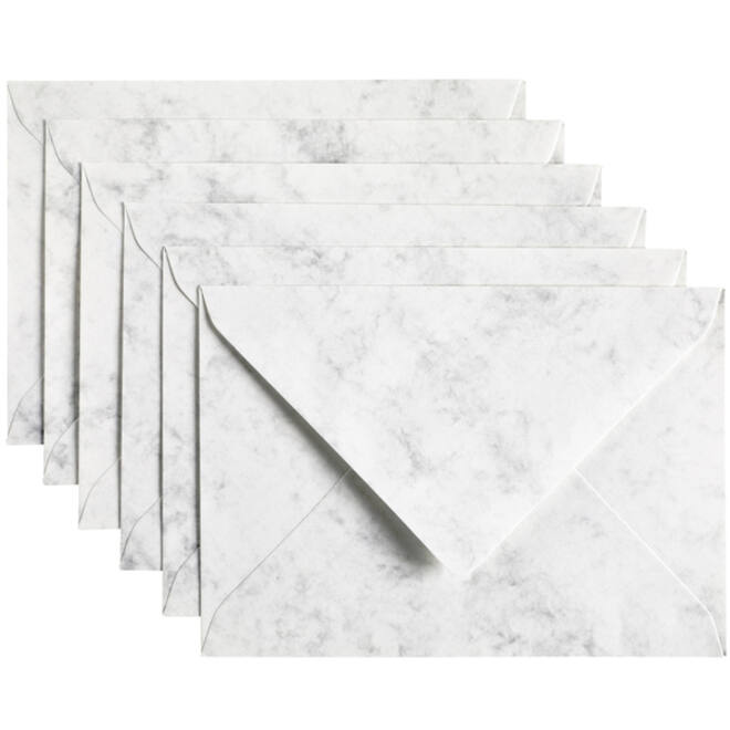 Envelop Papicolor C6 114x162mm marble grijs