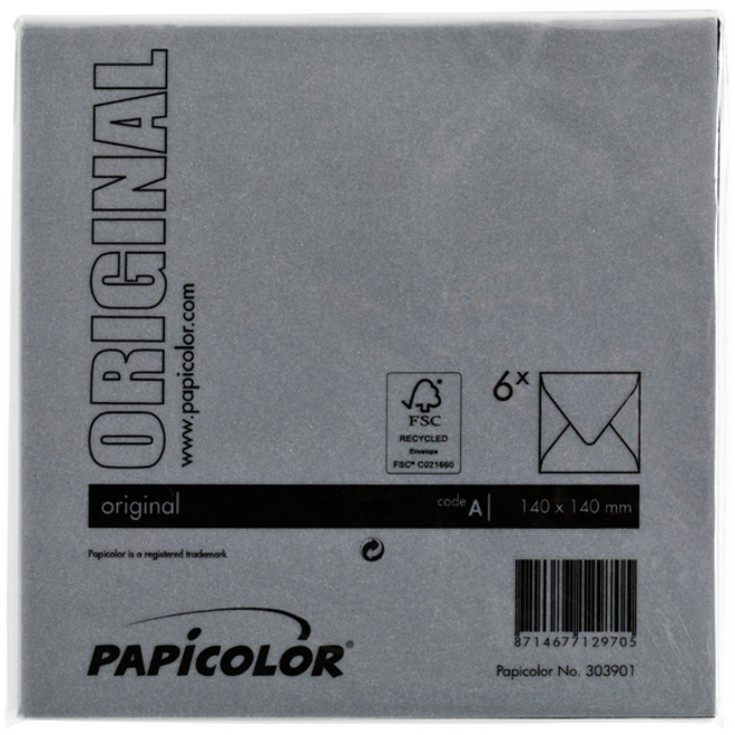 Envelop Papicolor 140x140mm ravenzwart