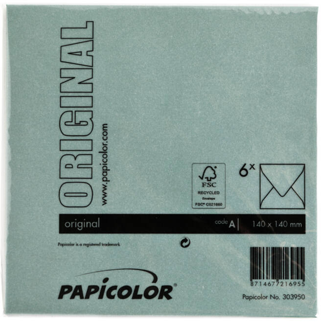 Envelop Papicolor 140x140mm dennengroen