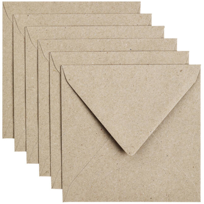 Envelop Papicolor 140x140mm kraft grijs