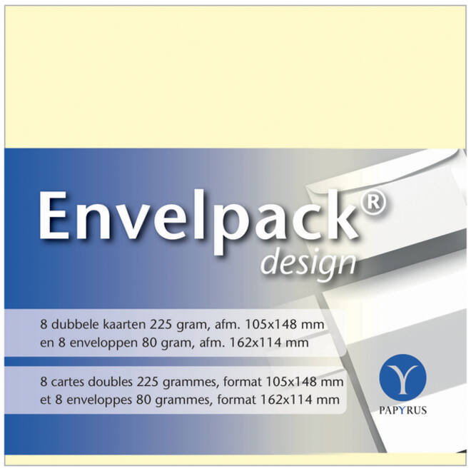 Dubbele kaart Papyrus Envelpack Design C6 114x162mm ivoor 894430