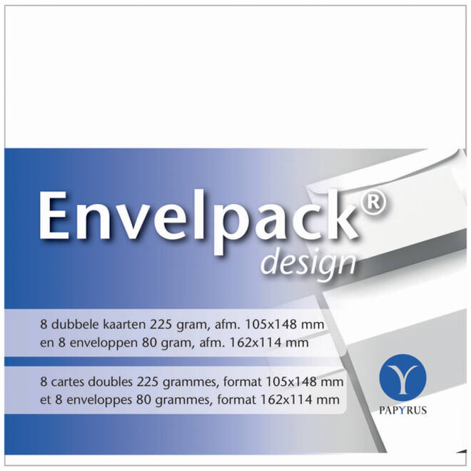 Dubbele kaart Papyrus Envelpack Design C6 114x162mm wit 894436