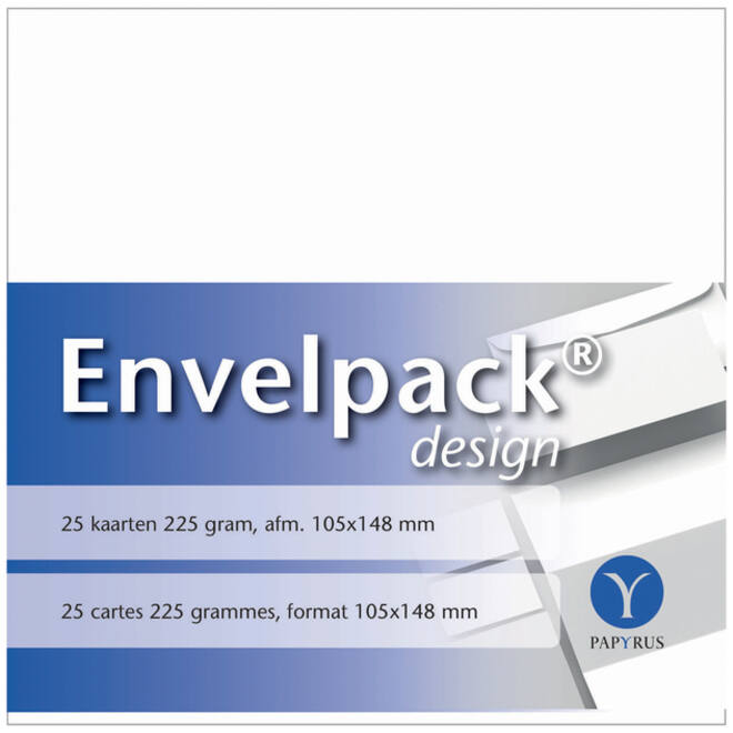 Enkele kaart Papyrus Envelpack Design A6 105x148mm wit 894426