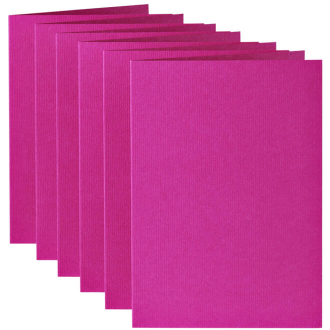 Correspondentiekaart Papicolor dubbel 105x148mm felroze pak à 6 stuks