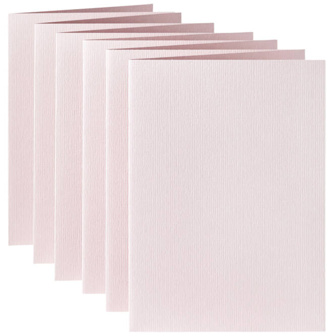 Correspondentiekaart Papicolor dubbel 105x148mm lichtroze pak à 6 stuks