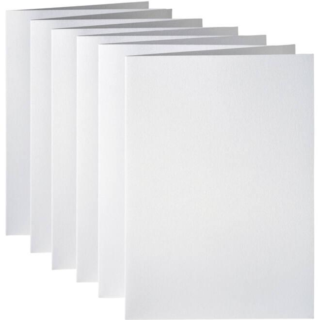 Correspondentiekaart Papicolor dubbel 105x148mm metallic parelwit pak à 6 stuks