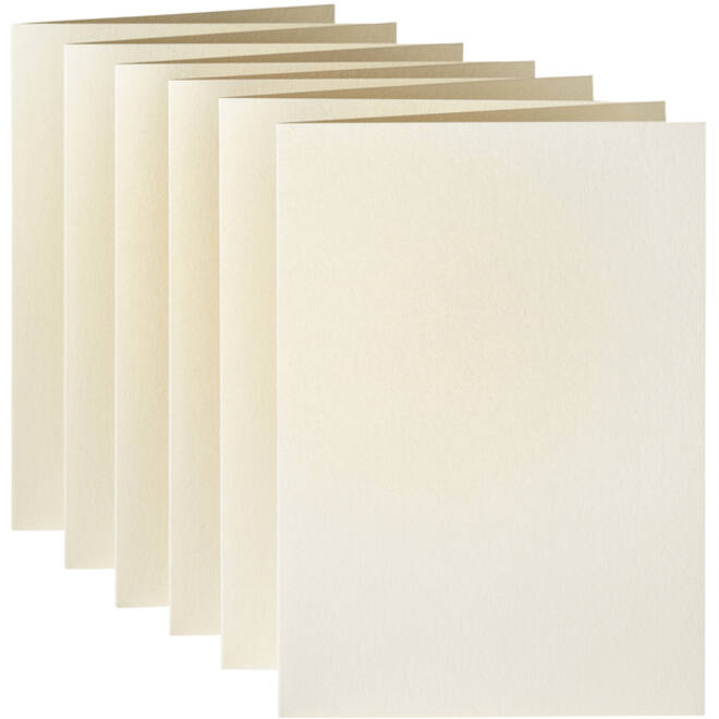 Correspondentiekaart Papicolor dubbel 105x148mm metallic ivoor pak à 6 stuks