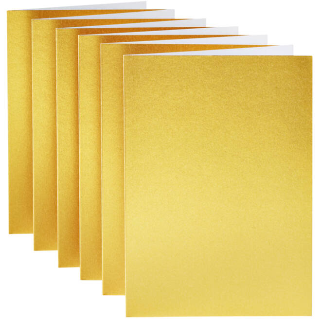 Correspondentiekaart Papicolor dubbel 105x148mm metallic goud pak à 6 stuks
