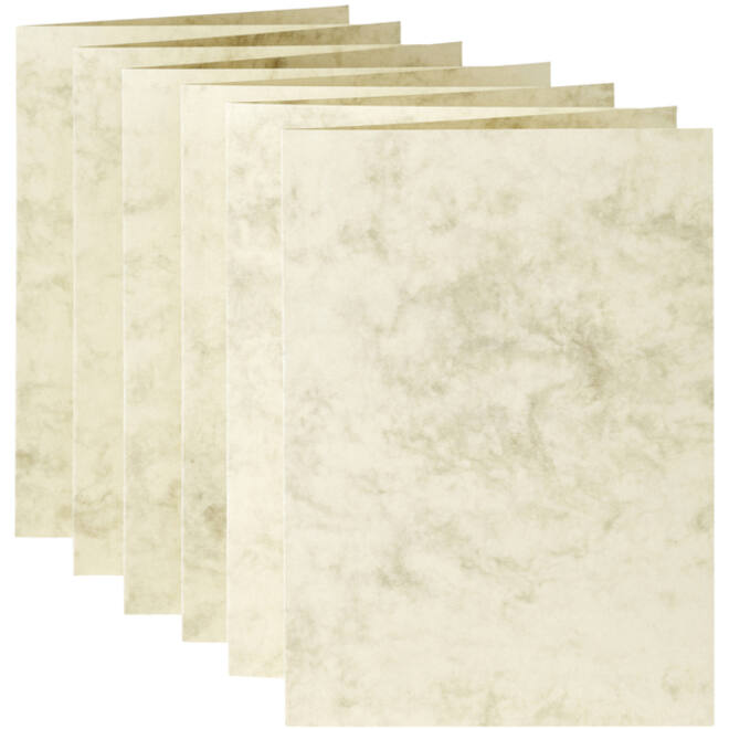 Correspondentiekaart Papicolor dubbel 105x148mm marmer ivoor pak à 6 stuks