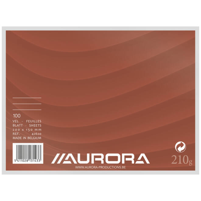 Systeemkaart Aurora 200x150mm lijn met rode koplijn 210gr wit