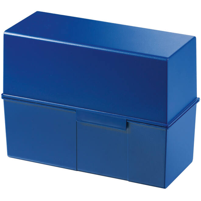Kaartenbak Han breed A5 kunststof blauw