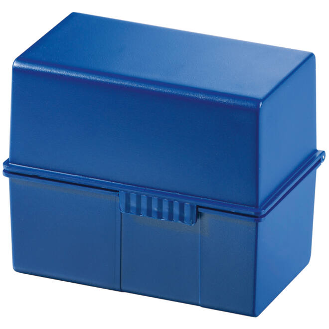 Kaartenbak Han breed A7 kunststof blauw