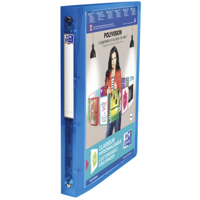 Presentatieringband Oxford Polyvision A4 4-rings O-mech 20mm blauw
