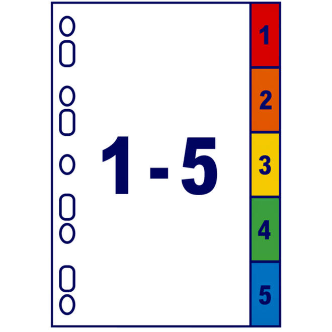 Tabbladen Avery Indexmaker 9-gaats 5-delig wit