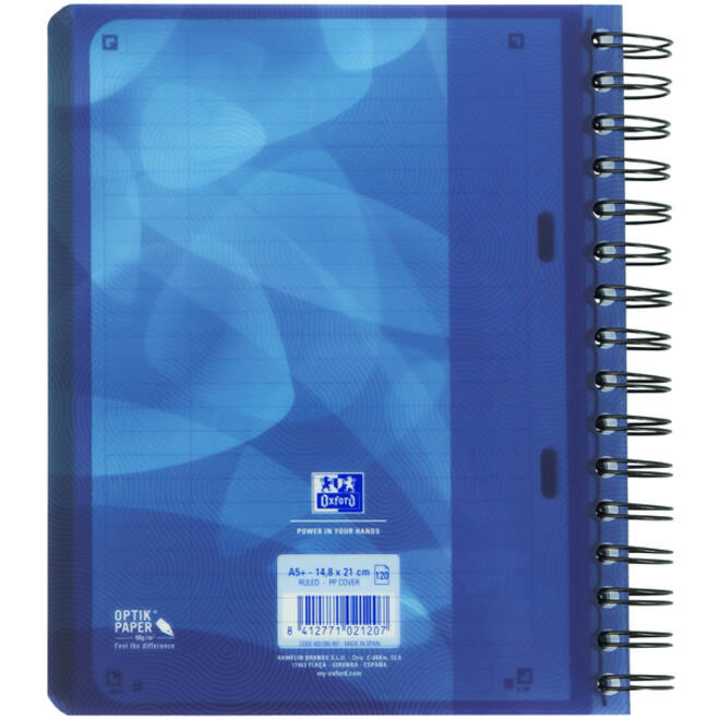 Projectboek Oxford School A5+ lijn 6-gaats 240 pagina's 80gr blauw