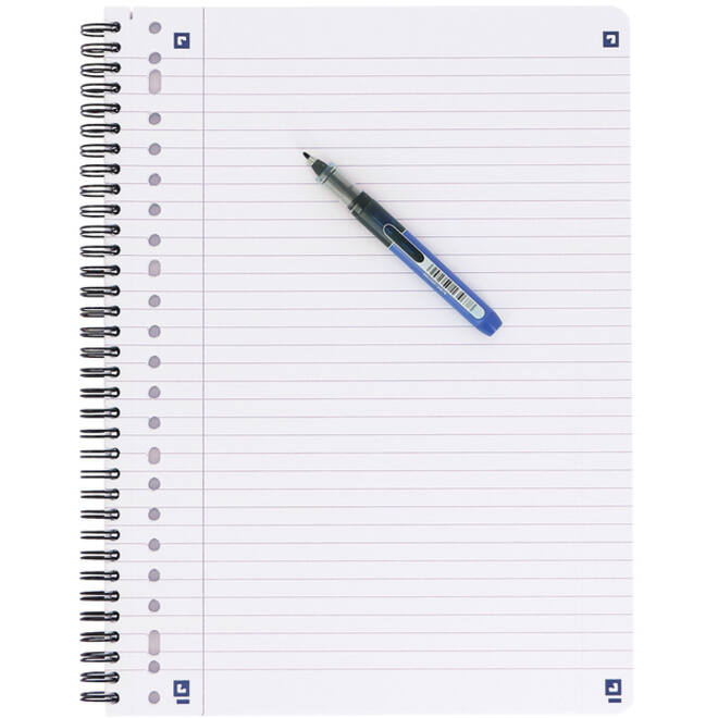 Collegeblok Oxford School A4+ lijn 23-gaats 160 pagina's 80gr zwart