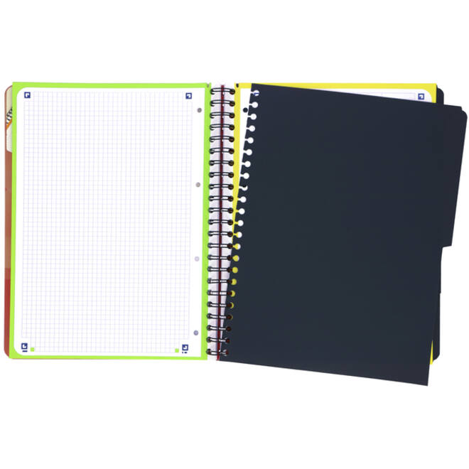 Projectboek Oxford School A4+ ruit 5x5mm 4-gaats 240 pagina's rood