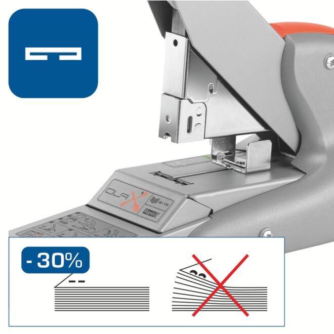 Nietmachine Rapid Supreme DUAX heavy duty 170 vel zilver/oranje