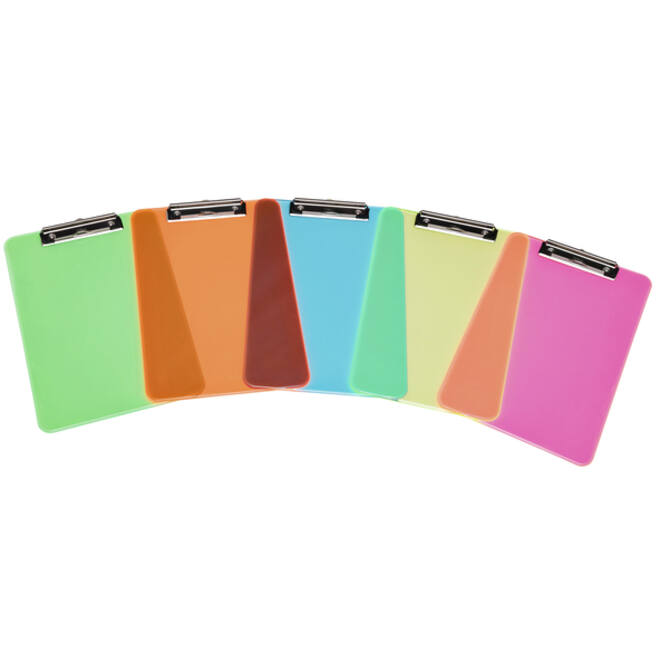 Klembord MAUL A4 staand transparant PS neon blauw
