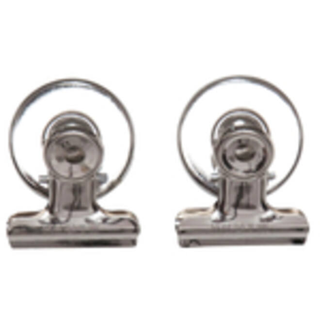 Papierklem MAUL Bulldog met magneet 30mm capaciteit 10mm zilver