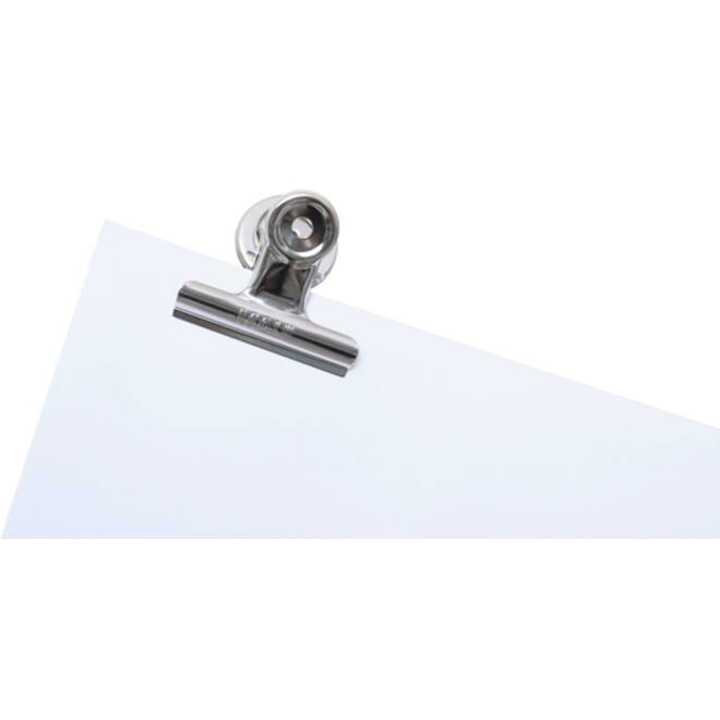Papierklem MAUL Bulldog met magneet 52mm capaciteit 20mm zilver