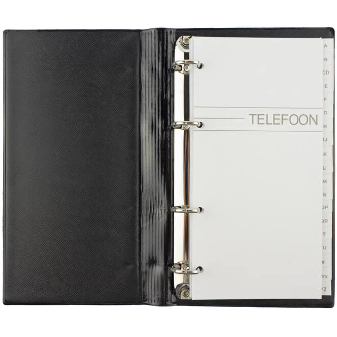 Telefoonalbum Kangaro 215x130mm A-Z 4-rings zwart