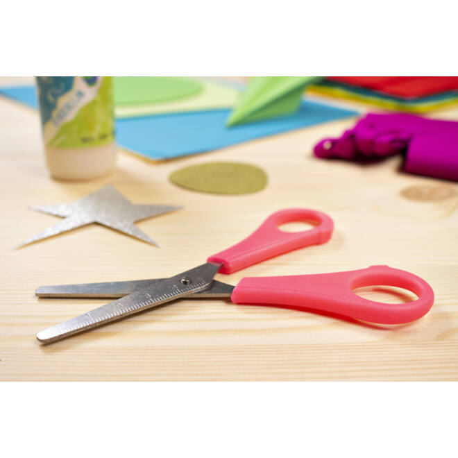 Kinderschaar Westcott 130mm ronde punt roze