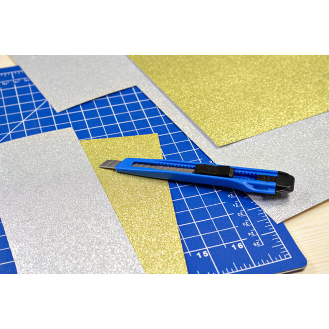 Snijmes Westcott office 9mm met schuifsluiting blauw