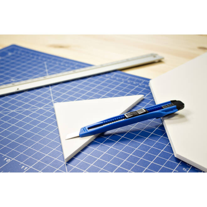 Snijmes Westcott office 9mm met schuifsluiting blauw