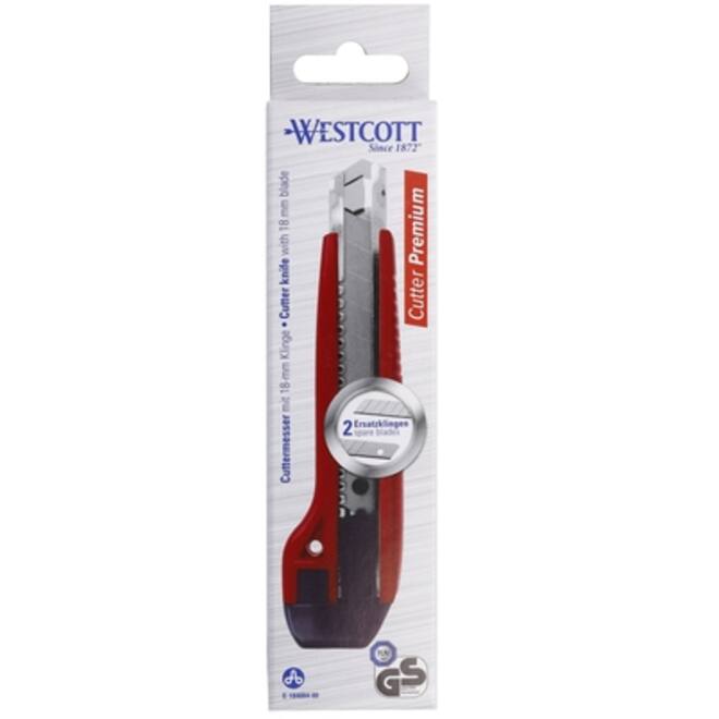 Snijmes Westcott premium 18mm met schuifsluiting rood