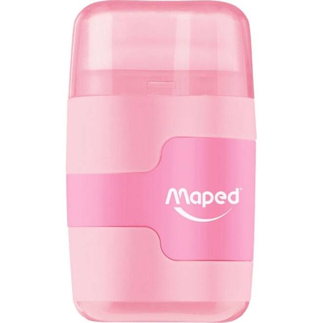 Puntenslijper Maped Connect 2gaats met gum display á 20 stuks pastel assorti