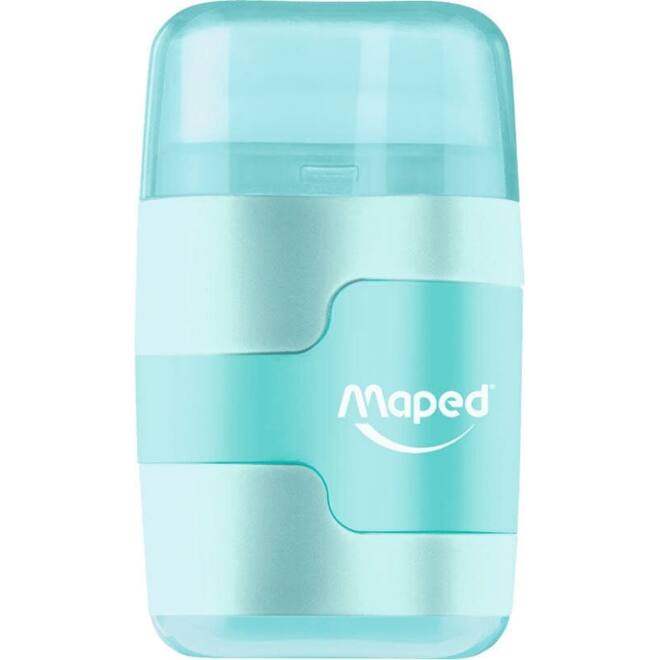 Puntenslijper Maped Connect 2gaats met gum display á 20 stuks pastel assorti