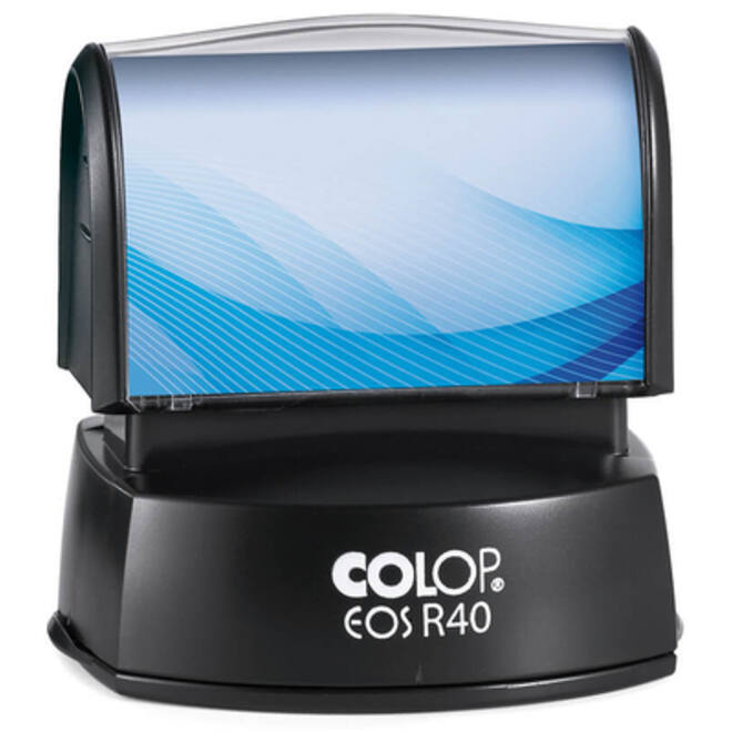 Tekststempel Colop EOS R 40 flashtechnologie met stempelplaat