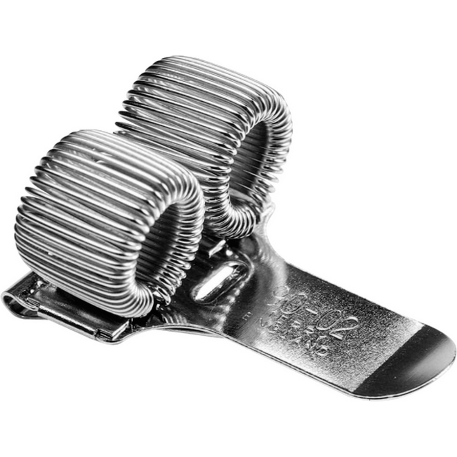 Penhouder Terry clip voor 2 pennen/potloden zilverkleurig
