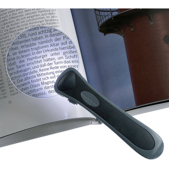 Loep Leuchtturm LU 4 voorzien van 2 led-lampen vergroot 2,5x