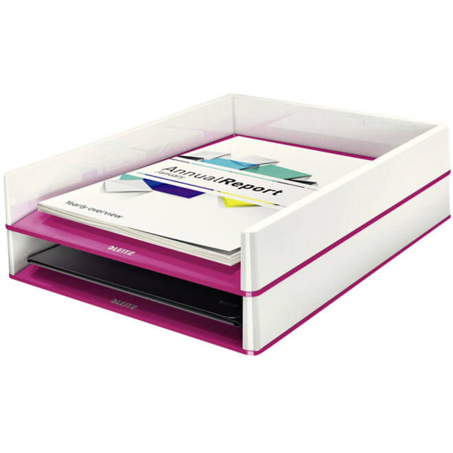 Brievenbak Leitz WOW wit/roze