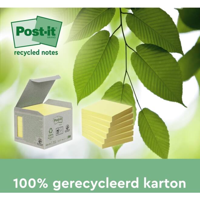 Memoblok Post-it Z-Note R330-1T 76x76mm recycled geel
