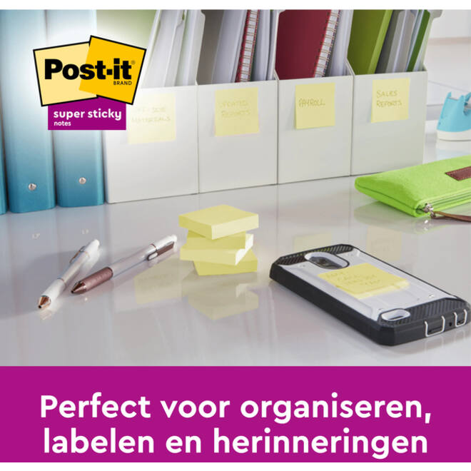 Memoblok Post-it 6920 Super Sticky 76x76mm geel