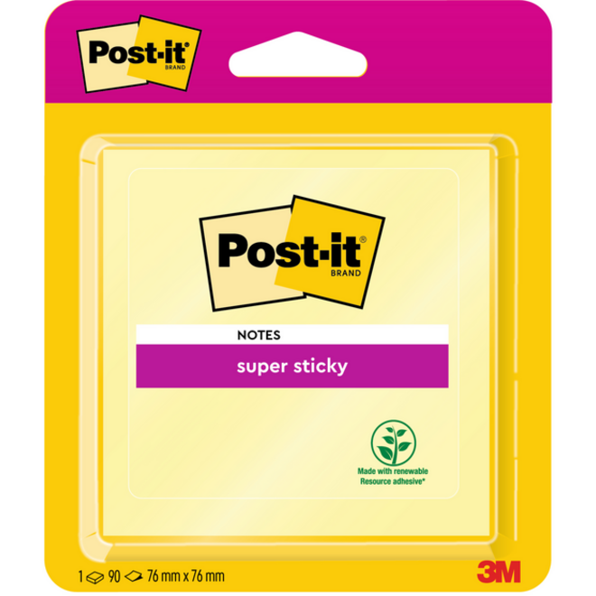 Memoblok Post-it 6920 Super Sticky 76x76mm geel