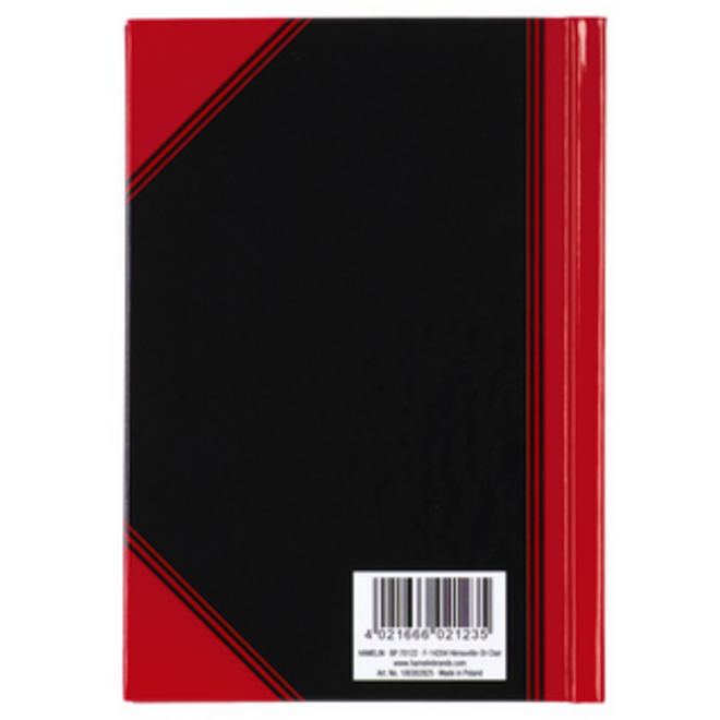 Notitieboek Bantex zwart/rood A6 lijn 70gr 96vel