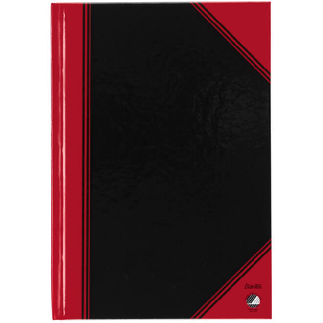 Notitieboek Bantex zwart/rood A5 lijn 70gr 96vel