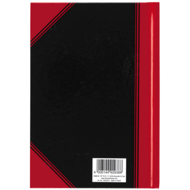 Notitieboek Bantex zwart/rood A5 lijn 70gr 96vel